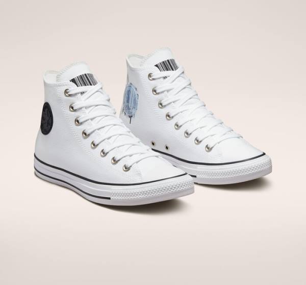 Tenis Altos Converse Chuck Taylor All Star Translucent Barcode Bota Blancos Negros Blancos | CV-259LHI