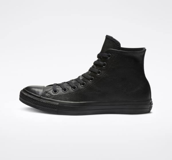 Tenis Altos Converse Chuck Taylor All Star Cuero Bota Negros | CV-281CVM