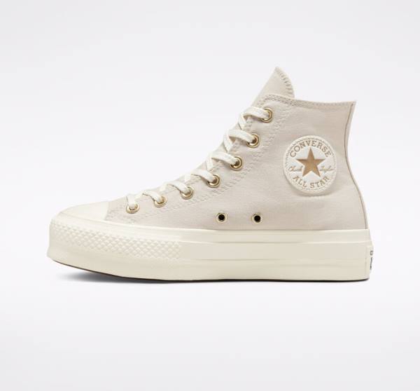 Tenis Altos Converse Chuck Taylor All Star Lift Plataforma Golden Elements Bota Marrom Dorados Claro | CV-284AYO