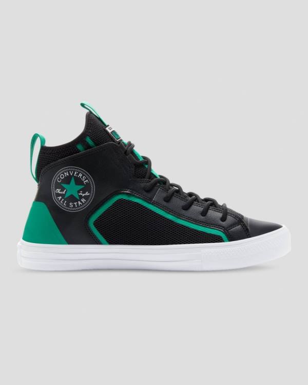 Tenis Altos Converse Chuck Taylor All Star Ultra Bota Negros Verdes | CV-295GOQ