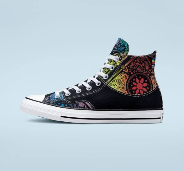 Tenis Altos Converse Chuck Taylor All Star Pride Bota Negros Rojos | CV-297UIY