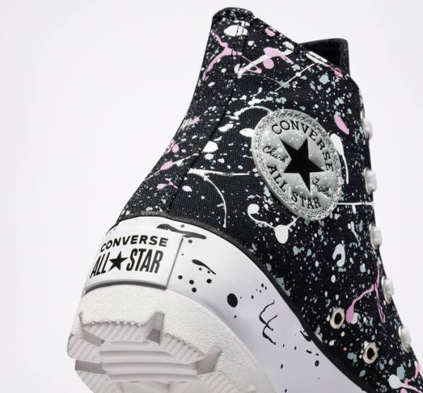 Tenis Altos Converse Chuck Taylor All Star Lugged Paint Splatter Bota Negros Grises Rosas | CV-310DKY