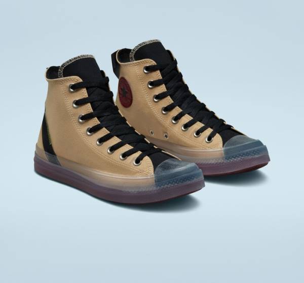 Tenis Altos Converse Chuck Taylor All Star CX Stretch Lona Bota Negros Vino Oscuro | CV-391UJE