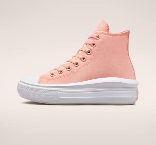 Tenis Altos Converse Chuck Taylor All Star Move Plataforma Lona Bota Rosas Blancos Rosas | CV-419UNE