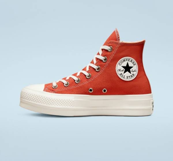 Tenis Altos Converse Chuck Taylor All Star Lift Plataforma Peaches Bota Naranjas Negros | CV-421GSW