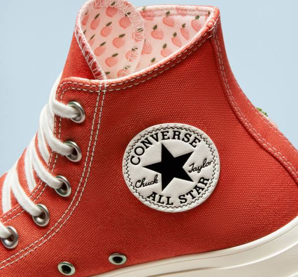 Tenis Altos Converse Chuck Taylor All Star Lift Plataforma Peaches Bota Naranjas Negros | CV-421GSW