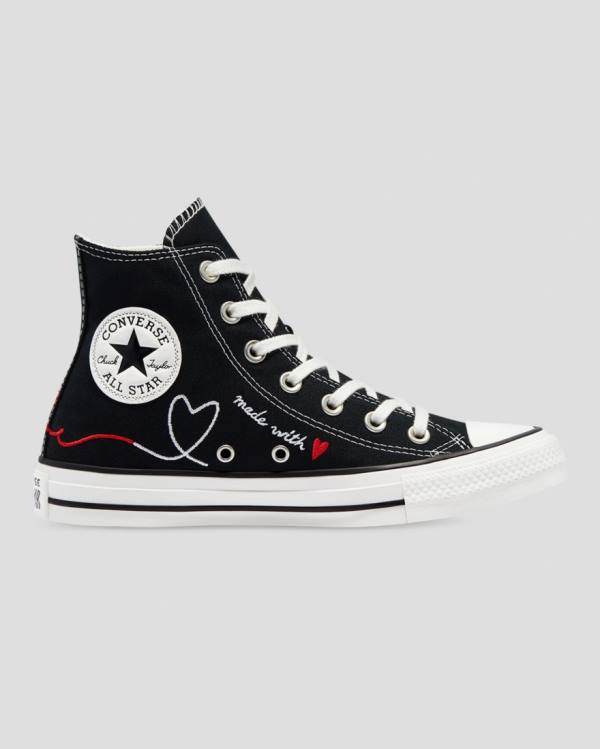 Tenis Altos Converse Chuck Taylor All Star Love Thread Bota Negros | CV-432IRL