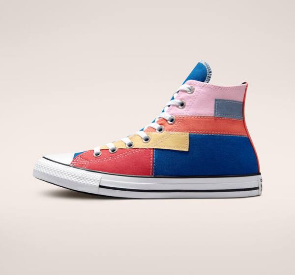 Tenis Altos Converse Chuck Taylor All Star Patchwork Bota Azules Rosas | CV-452YVN