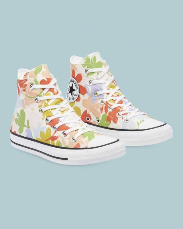 Tenis Altos Converse Chuck Taylor All Star Garden Party All Over Bota Beige | CV-561FMT