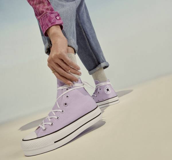 Tenis Altos Converse Chuck Taylor All Star Lift Plataforma Seasonal Color Bota Blancos Negros | CV-592ARN