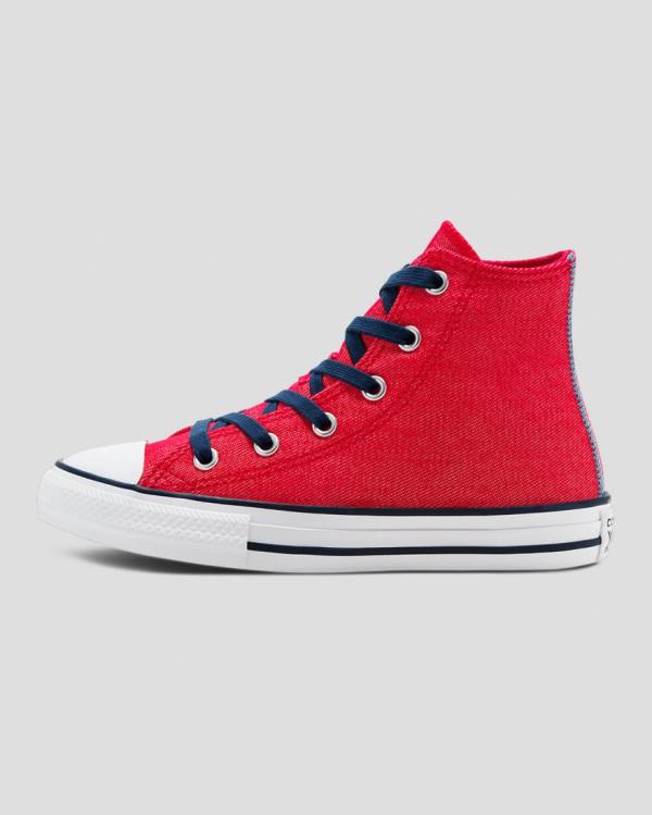 Tenis Altos Converse Chuck Taylor All Star Denim Reverse Twill Bota Rojos | CV-684DPY