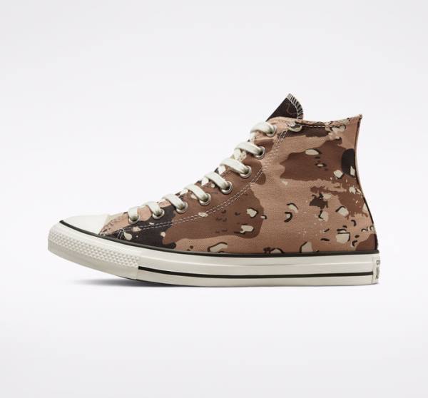 Tenis Altos Converse Chuck Taylor All Star Archive Camo Bota Marrom Negros | CV-698HFV