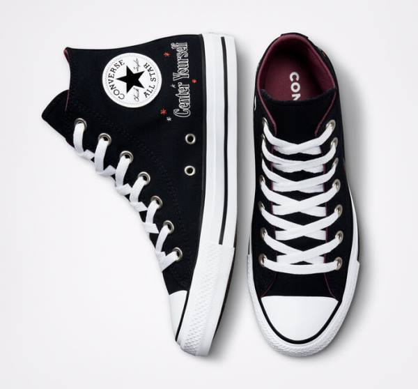 Tenis Altos Converse Chuck Taylor All Star You Are On The Right Path Bota Negros Blancos | CV-719UHF