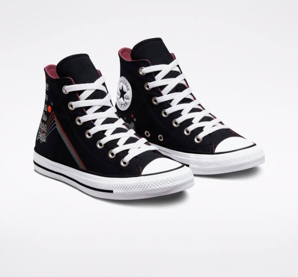 Tenis Altos Converse Chuck Taylor All Star You Are On The Right Path Bota Negros Blancos | CV-719UHF