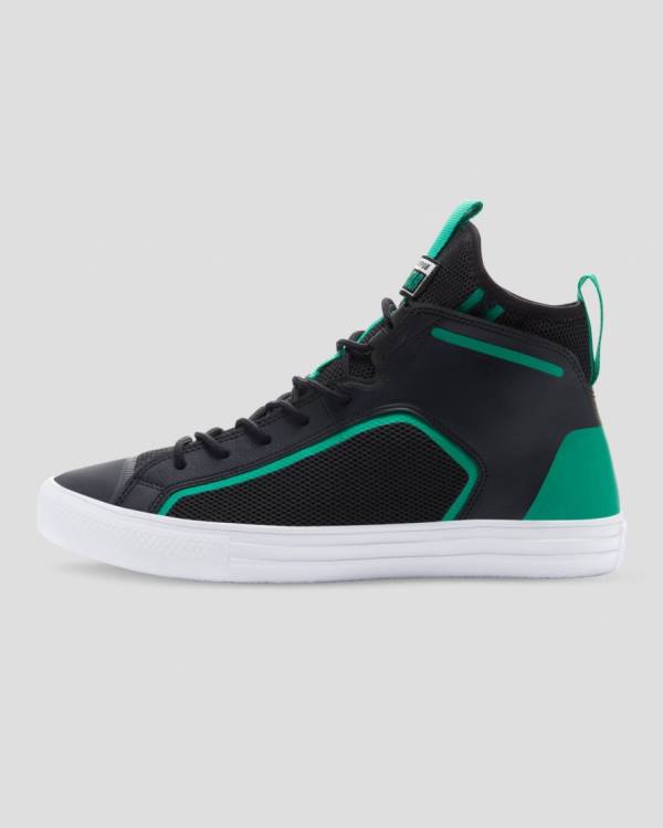 Tenis Altos Converse Chuck Taylor All Star Ultra Bota Negros Verdes | CV-721SDL