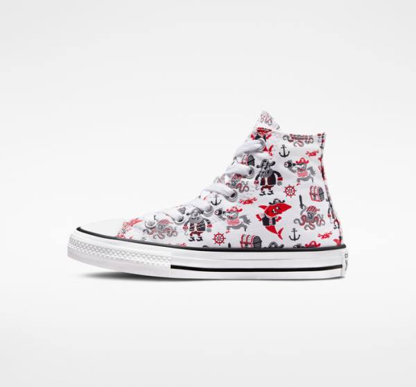 Tenis Altos Converse Chuck Taylor All Star Pirates Bota Blancos Rojos Negros | CV-784OPB