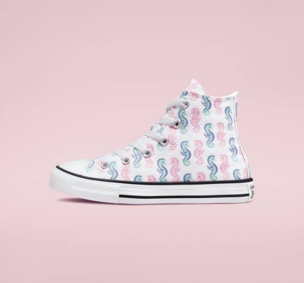 Tenis Altos Converse Chuck Taylor All Star Seahorses Bota Blancos Rosas Azules | CV-830SEP