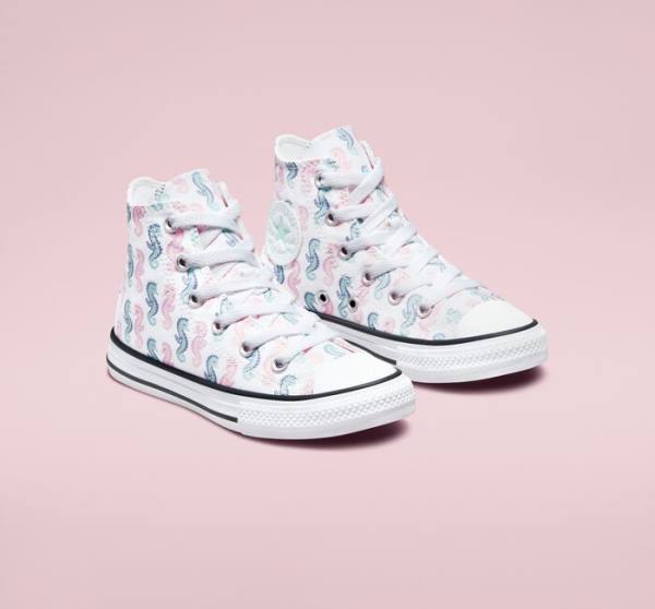 Tenis Altos Converse Chuck Taylor All Star Seahorses Bota Blancos Rosas Azules | CV-830SEP