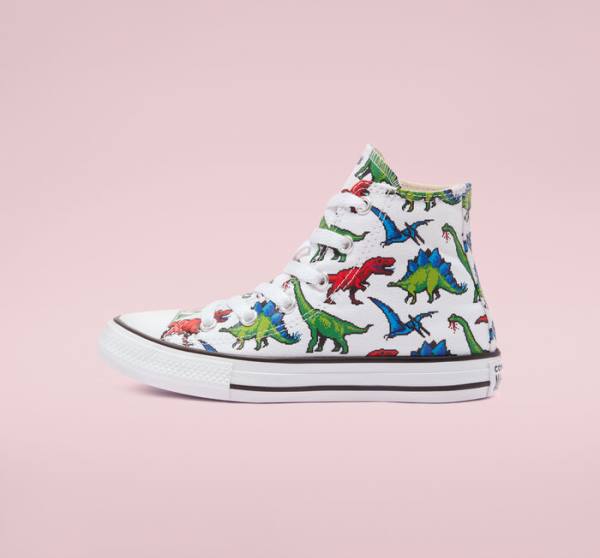 Tenis Altos Converse Chuck Taylor All Star 8-Bit Dino Bota Blancos Azules | CV-857HRY