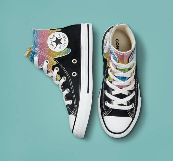 Tenis Altos Converse Chuck Taylor All Star Glitter Drip Bota Beige | CV-860IOL