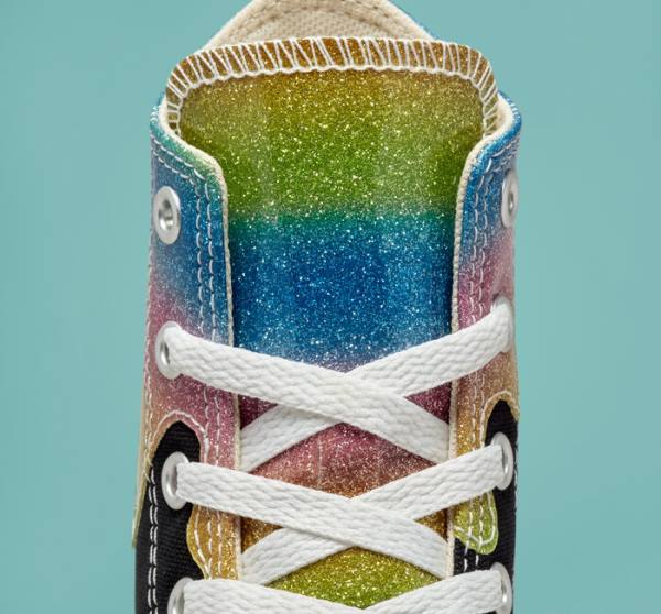 Tenis Altos Converse Chuck Taylor All Star Glitter Drip Bota Beige | CV-860IOL