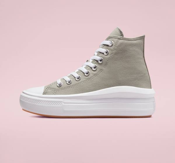 Tenis Altos Converse Chuck Taylor All Star Move Plataforma Seasonal Color Bota Verde Oliva Blancos Blancos | CV-960AZL