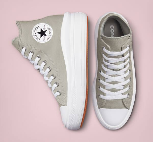 Tenis Altos Converse Chuck Taylor All Star Move Plataforma Seasonal Color Bota Verde Oliva Blancos Blancos | CV-960AZL