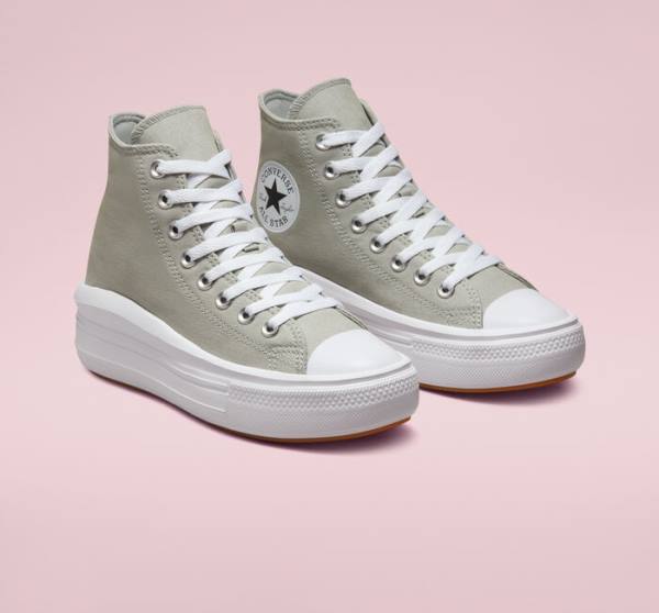 Tenis Altos Converse Chuck Taylor All Star Move Plataforma Seasonal Color Bota Verde Oliva Blancos Blancos | CV-960AZL