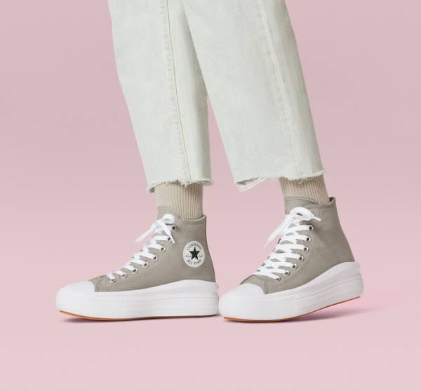 Tenis Altos Converse Chuck Taylor All Star Move Plataforma Seasonal Color Bota Verde Oliva Blancos Blancos | CV-960AZL