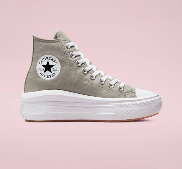 Tenis Altos Converse Chuck Taylor All Star Move Plataforma Seasonal Color Bota Verde Oliva Blancos Blancos | CV-960AZL