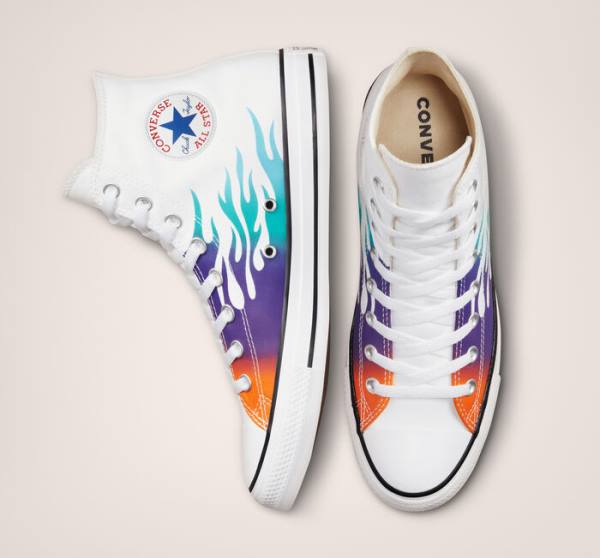 Tenis Altos Converse Chuck Taylor All Star Archive Prints Bota Blancos Azules Turquesa | CV-960IBN