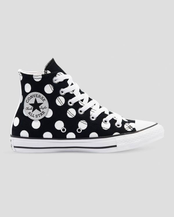 Tenis Altos Converse Chuck Taylor All Star Glitter Shine Bota Negros | CV-964ISZ