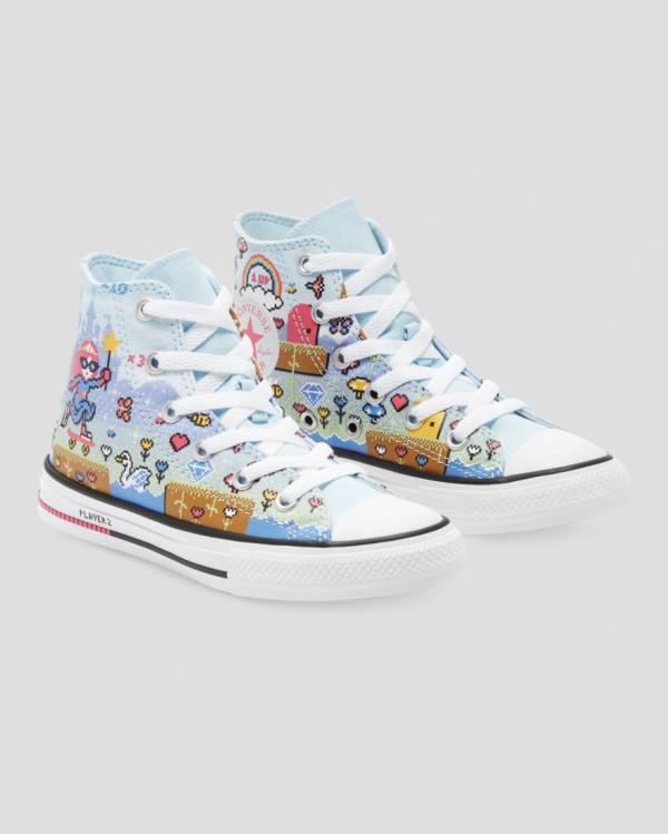 Tenis Altos Converse Chuck Taylor All Star Girls Gamer Bota Azules Rosas Blancos | CV-967BPA