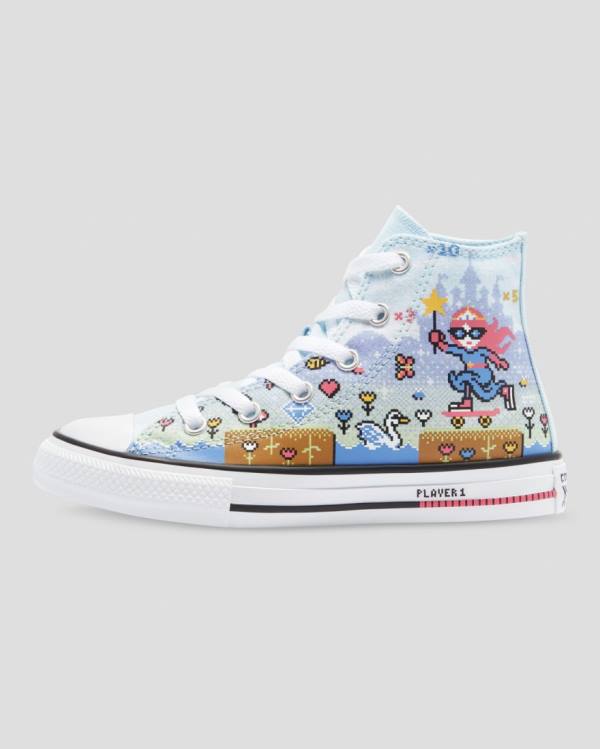 Tenis Altos Converse Chuck Taylor All Star Girls Gamer Bota Azules Rosas Blancos | CV-967BPA