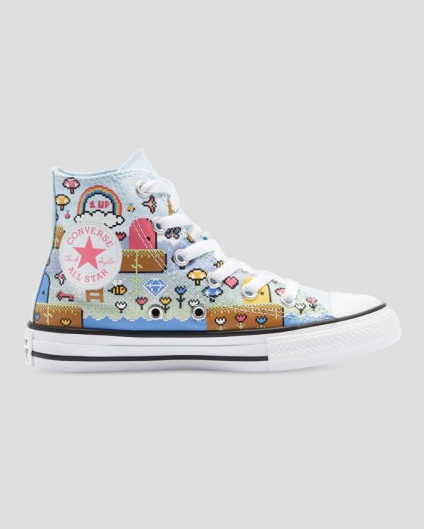 Tenis Altos Converse Chuck Taylor All Star Girls Gamer Bota Azules Rosas Blancos | CV-967BPA