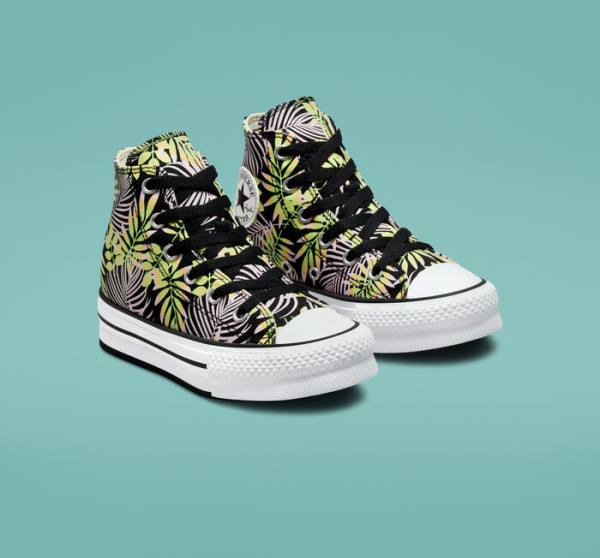 Tenis Altos Converse Chuck Taylor All Star Lift Plataforma Bright Plants Bota Negros Rosas Verdes Claro | CV-975NDR