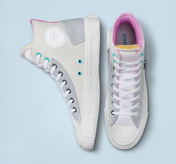 Tenis Altos Converse Chuck Taylor Alt Star Marbled Patch Bota Grises Rosas | CV-195FMP