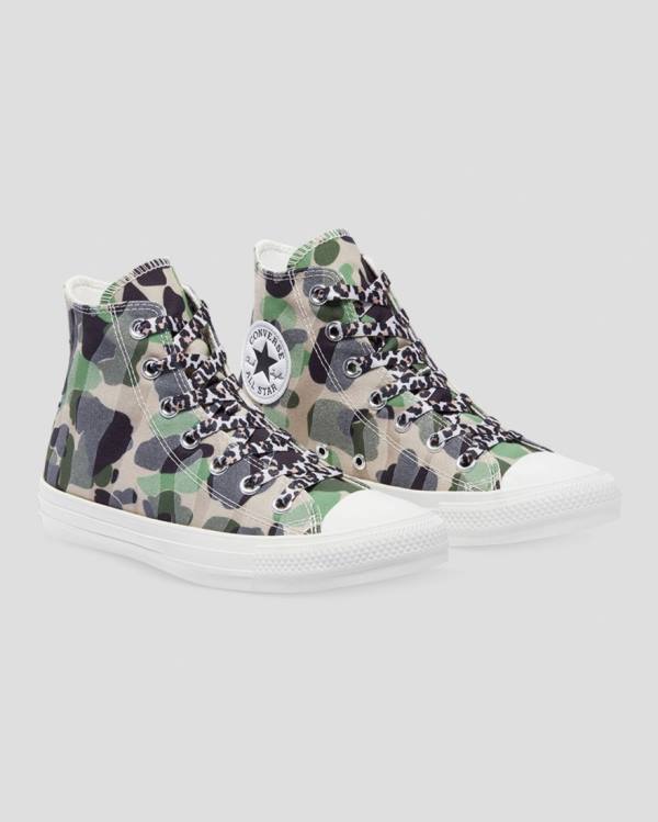 Tenis Altos Converse Chuck Taylor Edged Leopard Print Bota Negros | CV-196QAO