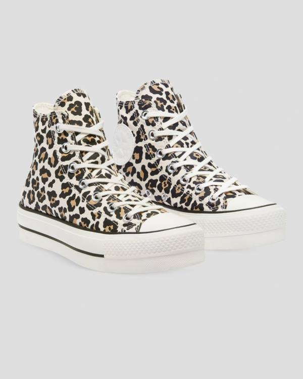 Tenis Altos Converse Chuck Taylor Lift Leopard Print Plataforma Bota Leopardo | CV-432GXV