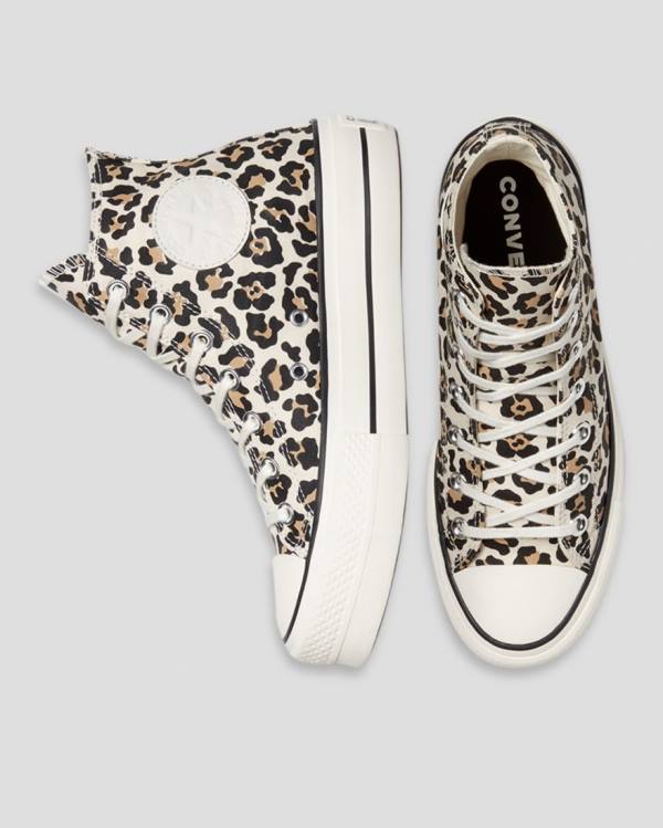 Tenis Altos Converse Chuck Taylor Lift Leopard Print Plataforma Bota Leopardo | CV-432GXV