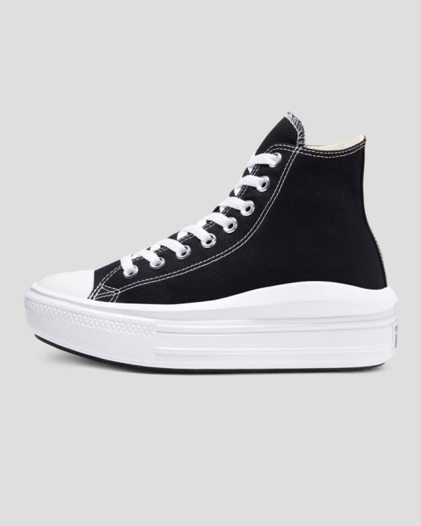 Tenis Altos Converse Chuck Taylor Move Plataforma Bota Negros | CV-821SFL