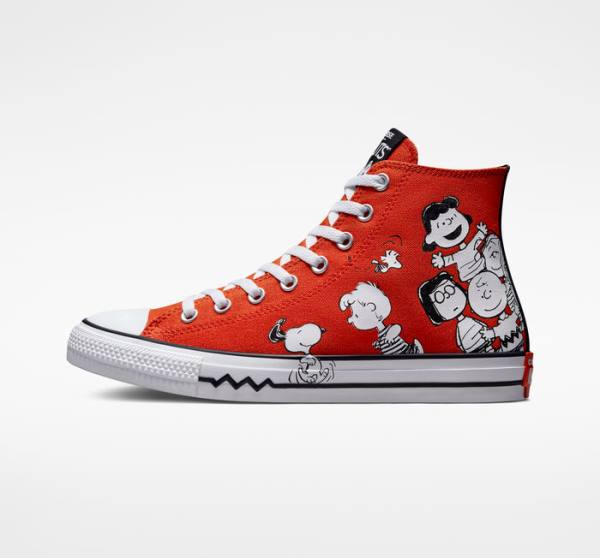 Tenis Altos Converse Peanuts Chuck Taylor All Star Bota Rojos Negros Blancos | CV-046HQN