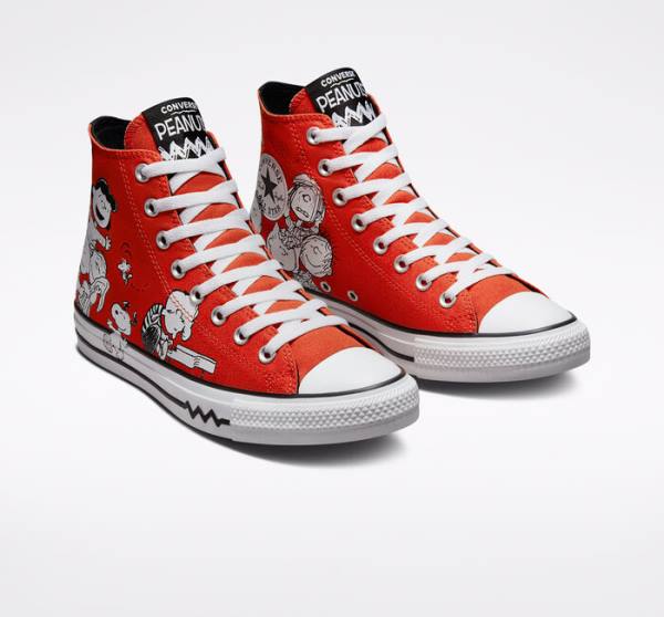 Tenis Altos Converse Peanuts Chuck Taylor All Star Bota Rojos Negros Blancos | CV-046HQN