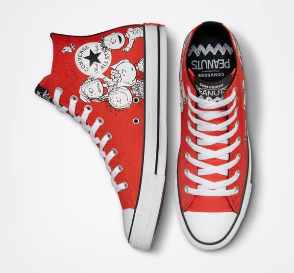 Tenis Altos Converse Peanuts Chuck Taylor All Star Bota Rojos Negros Blancos | CV-678BFQ