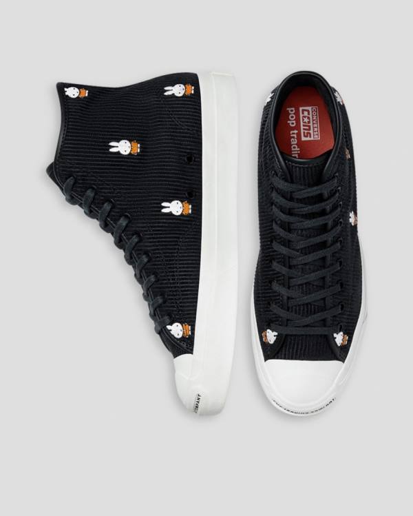 Tenis Altos Converse Pop Trading Miffy Jack Purcell Pro Corduroy Bota Negros | CV-856BQK