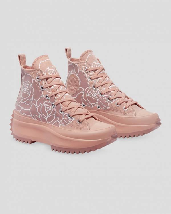 Tenis Altos Converse Run Star Hike Floral Bota Rosas | CV-670GXC