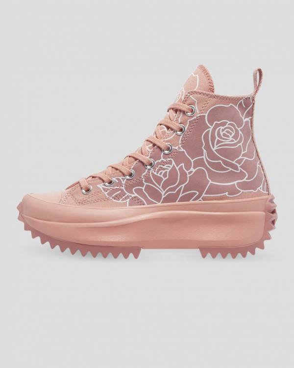 Tenis Altos Converse Run Star Hike Floral Bota Rosas | CV-670GXC