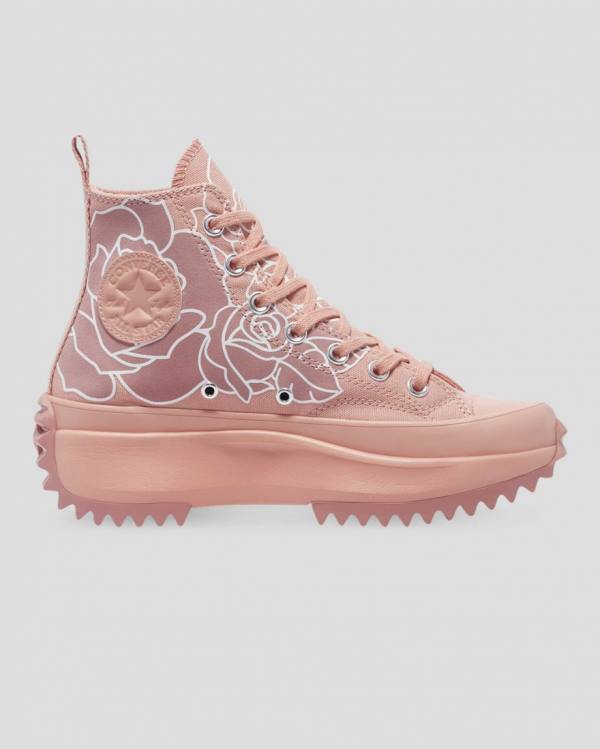 Tenis Altos Converse Run Star Hike Floral Bota Rosas | CV-670GXC