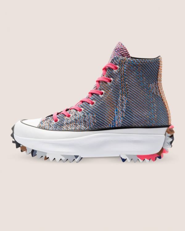 Tenis Altos Converse Run Star Hike Knit Print Bota Azules Rojos | CV-475ANE