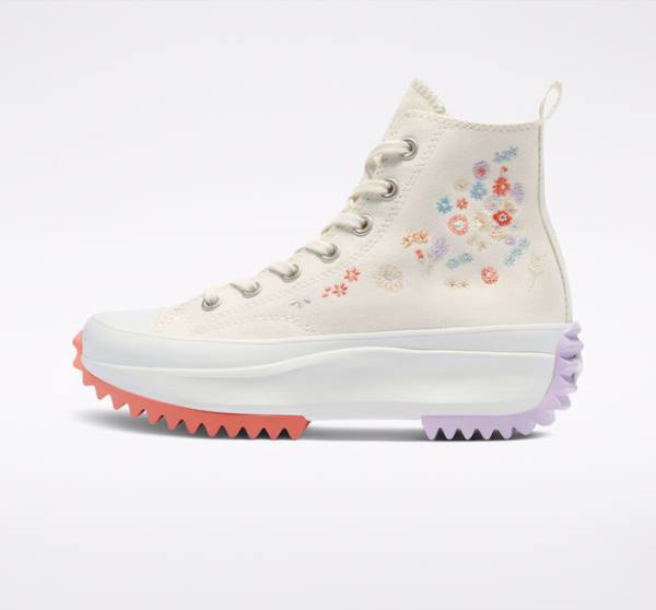 Tenis Altos Converse Run Star Hike Plataforma Embroidered Floral Bota Azules | CV-046PHD